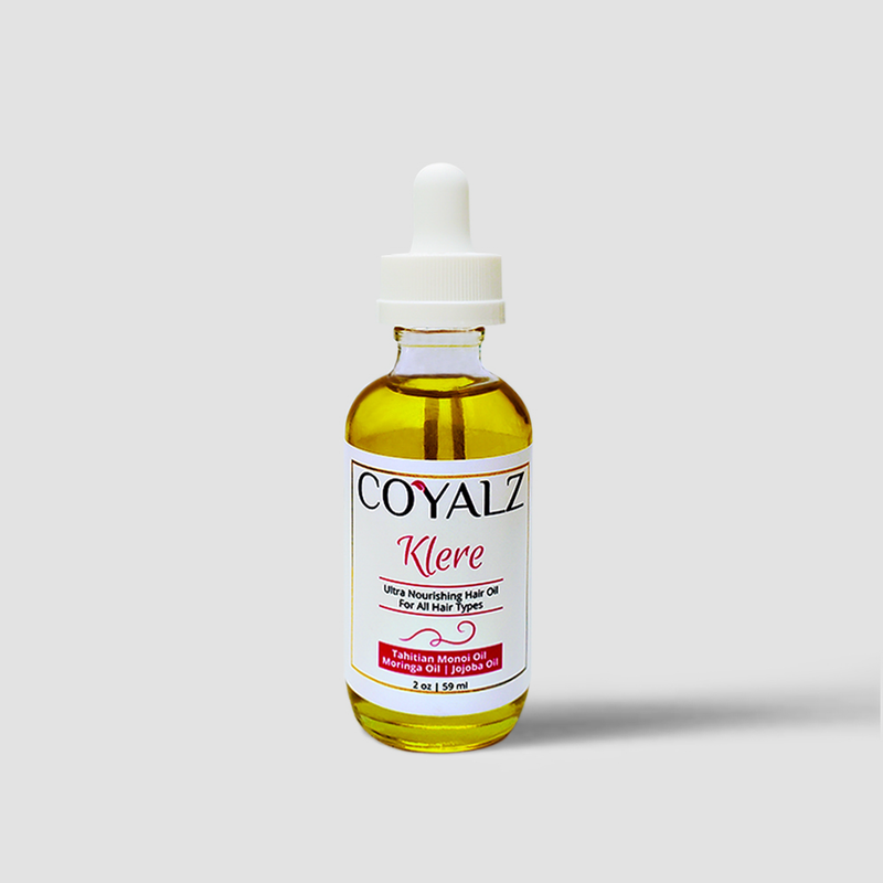 This is a picture of our 2 ounces ULTRA NOURISHING HAIR OIL glass bottle with dropper. This oil is for all hair types.